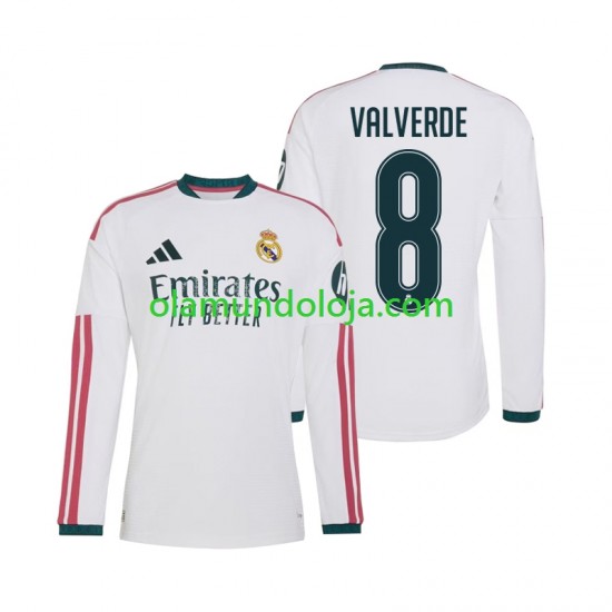 Camisola Real Madrid Federico Valverde 8 Homem Equipamento Primeiro 2026-2027 Manga Comprida